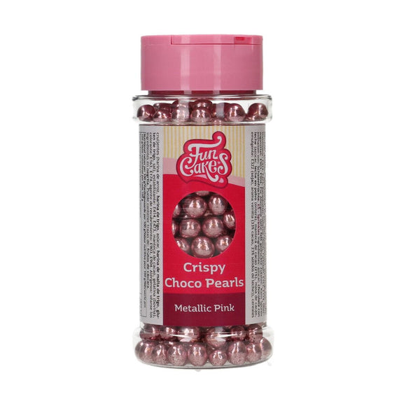 FunCakes Crispy Choco Pearls Metallic Pink 60g