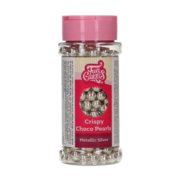 FunCakes Crispy Choco Pearls Metallic Silver 60g