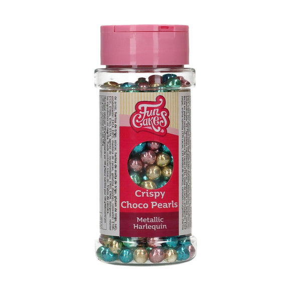 FunCakes Crispy Choco Pearls Metallic Harlequin 60g