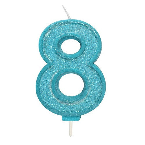 Culpitt Cijferkaars #8 Blauw met Glitter