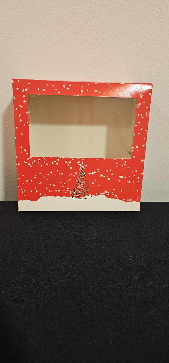 Taartdoos Kerst met venster 19x19x8cm