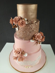 Crystal Candy Rose Gold Love Eetbare Cake Vlokken 7g