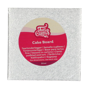 FunCakes Cake Board Vierkant 22,5 x 22,5 cm Zilver