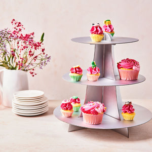 FunCakes 3 Tier Cupcake Stand Display - Zilver