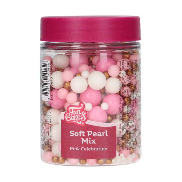 FunCakes Soft Pearls Mix Pink Celebration 80g
