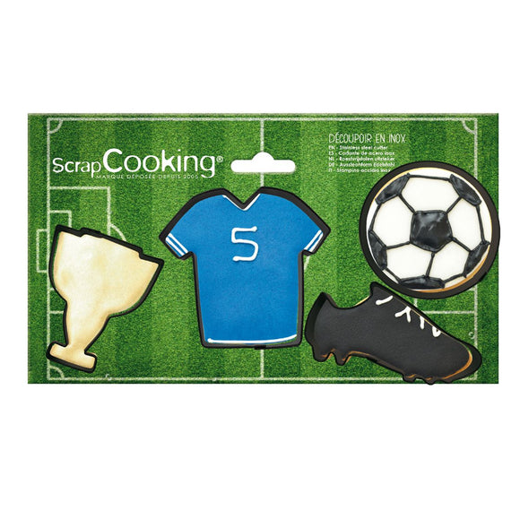 Scrapcooking Koekjesuitsteker Voetbal Set/4