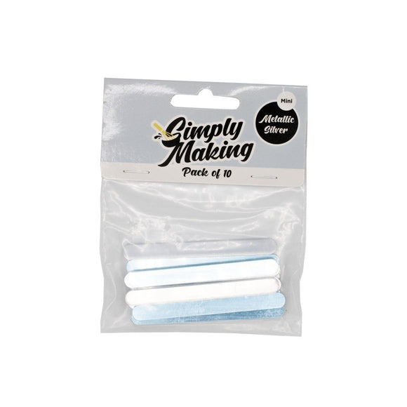 Simply Making Cakesicle Sticks pk/10 Glanzend Zilver 76mm