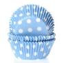 House of Marie Baking cups Stip Blauw pk/50