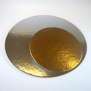 Taartkartons zilver/goud rond 15cm (3 stuks)
