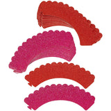 Wilton Cupcake Wrappers Glitter Red & Pink pk/24