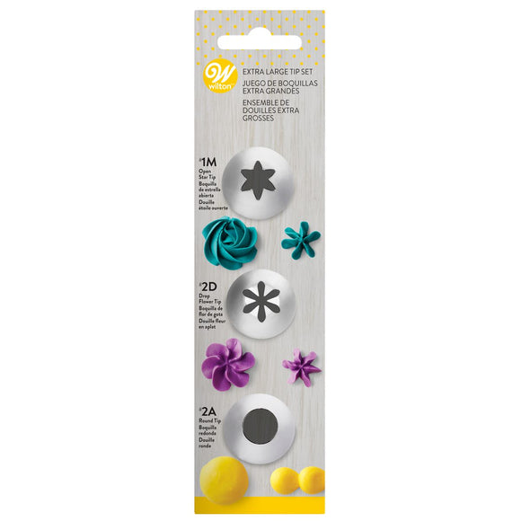 Wilton Decorating Tip Set Extra Large #1M, #2D, #2A