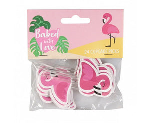 Culpitt Cupcake Prikkers Flamingo 24stuks