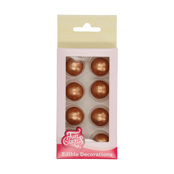 FunCakes Pearl Choco Balls Bronze Gold Set/8