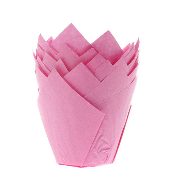 House of Marie Muffin Cups Tulp Roze pk/36