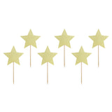PartyDeco Cupcake Toppers Sterren Goud Set/6