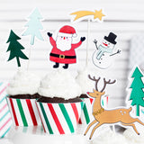 PartyDeco Cake Toppers Merry Xmas Set/7