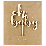 PartyDeco Houten Cake Topper Oh Baby