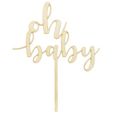PartyDeco Houten Cake Topper Oh Baby