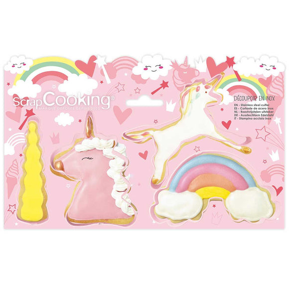 ScrapCooking Cookie Cutter Unicorn Set/4