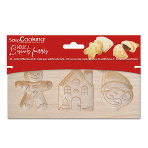 Scrapcooking Houten mal voor gevulde Kerst Koekjes