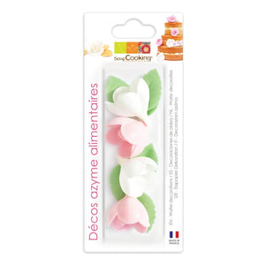 Scrapcooking Wafer Decoration Assorted Rose & Leaf Set/10