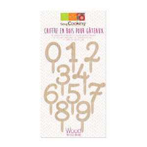 Scrapcooking Cake Topper Wood Number Set/10