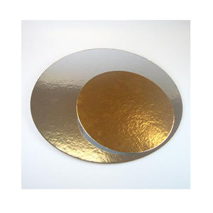 Taartkartons zilver/goud rond 26cm (3 stuks)