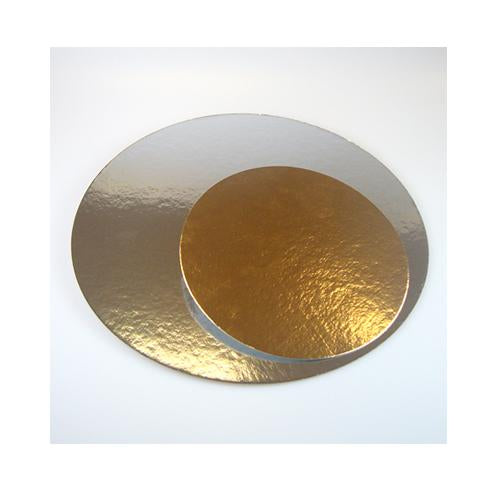 Taartkartons zilver/goud rond 35cm. (3 stuks)
