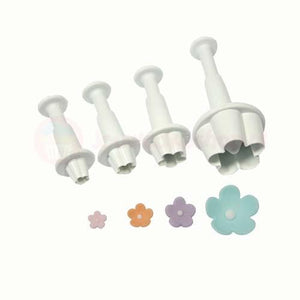 PME Flower Blossom Plunger Cutter set 4 stuks