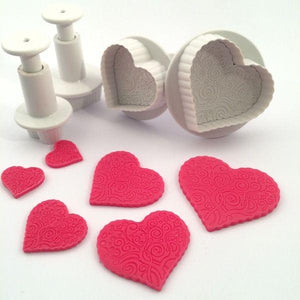 Dekofee Plungers Patterned Hearts set/4