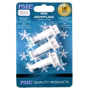 PME Mini Snowflake Plunger Cutter set 3 stuks.