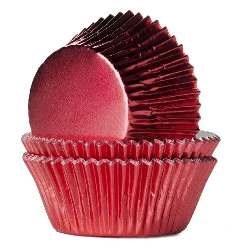 House of Marie Baking Cups Folie Rood pk/24