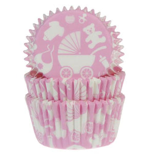 House of Marie Baking Cups Baby Roze 50 stuks.