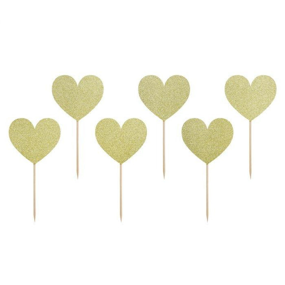 PartyDeco Cupcake Toppers Sweet Love Hart Set/6
