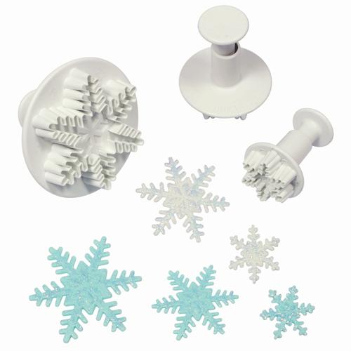 PME Snowflake Plunger Cutter set 3 stuks.