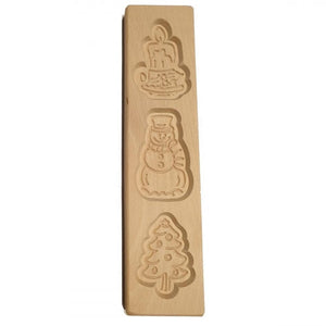 Speculaasplank Kerst (Kaars/Sneeuwpop/Kerstboom) (3x) 8x7cm.